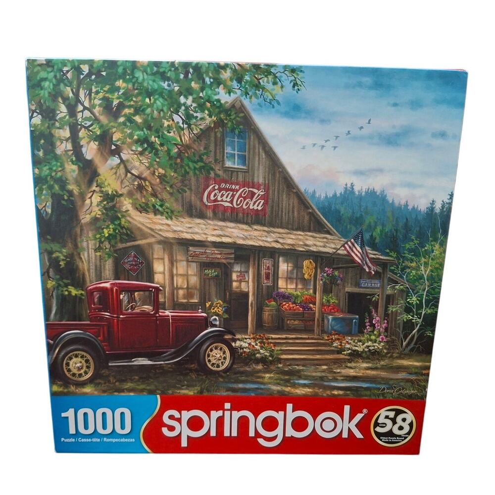 Springbok Coca Cola Old Fashioned Store Truck Forest 1000 Piece Jigsaw Puzzle